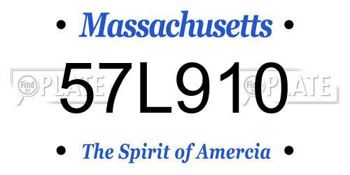 57L910 Massachusetts License Plate