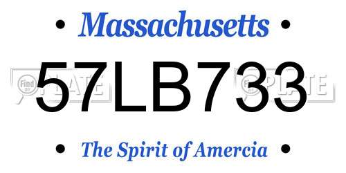 57LB733 Massachusetts License Plate
