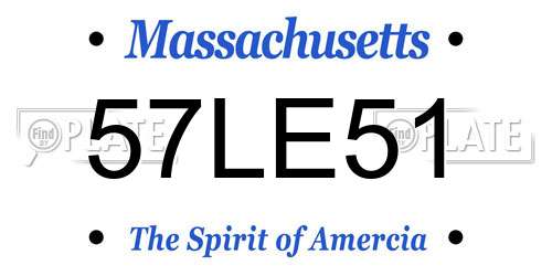 57LE51 Massachusetts License Plate