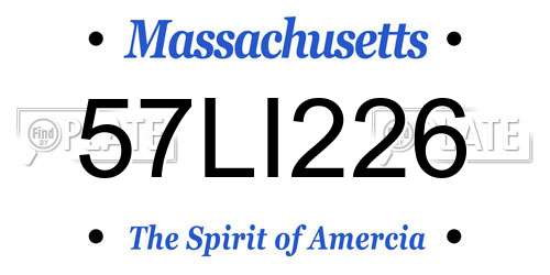 57LI226 Massachusetts License Plate