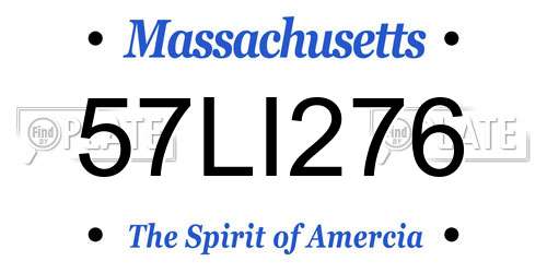 57LI276 Massachusetts License Plate