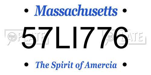 57LI776 Massachusetts License Plate