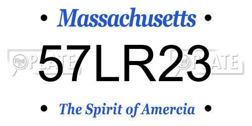 57LR23 Massachusetts License Plate
