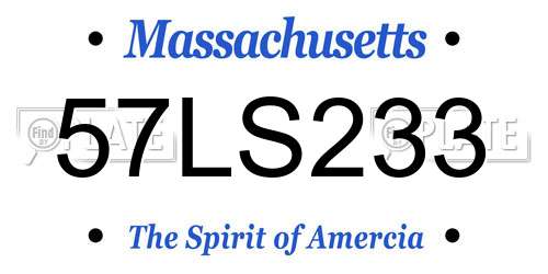 57LS233 Massachusetts License Plate