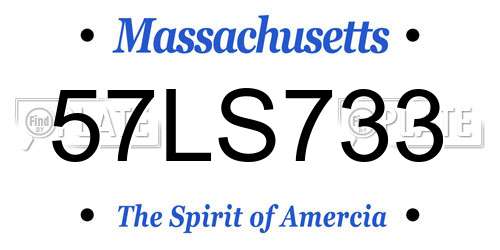 57LS733 Massachusetts License Plate
