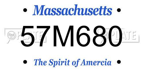 57M680 Massachusetts License Plate