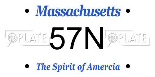 57N Massachusetts License Plate