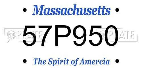 57P950 Massachusetts License Plate
