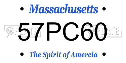 57PC60 Massachusetts License Plate