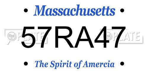 57RA47 Massachusetts License Plate