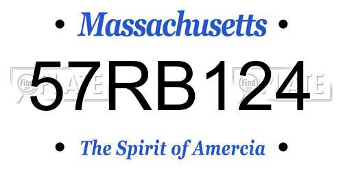 57RB124 Massachusetts License Plate