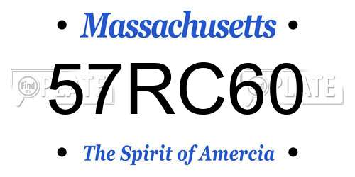57RC60 Massachusetts License Plate