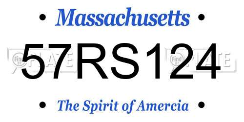 57RS124 Massachusetts License Plate