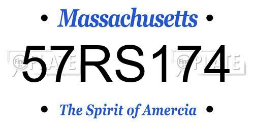 57RS174 Massachusetts License Plate