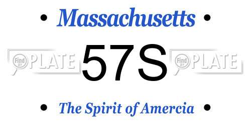 57S Massachusetts License Plate