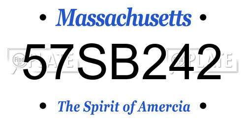 57SB242 Massachusetts License Plate