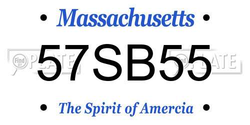 57SB55 Massachusetts License Plate