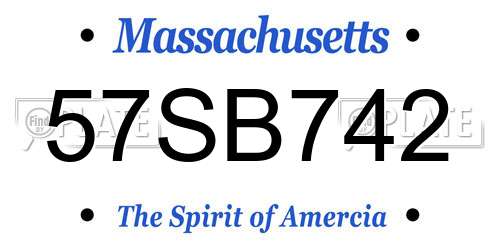 57SB742 Massachusetts License Plate