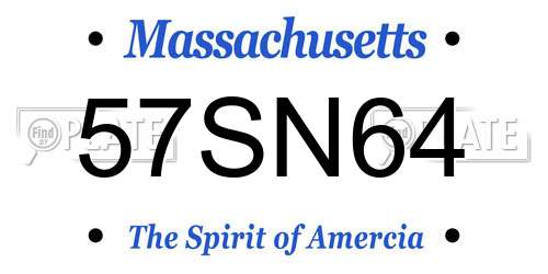57SN64 Massachusetts License Plate