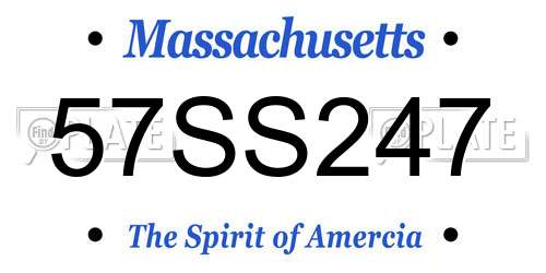 57SS247 Massachusetts License Plate