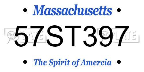 57ST397 Massachusetts License Plate