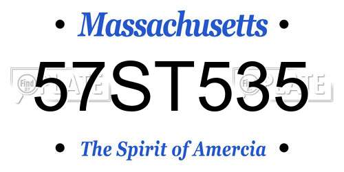 57ST535 Massachusetts License Plate