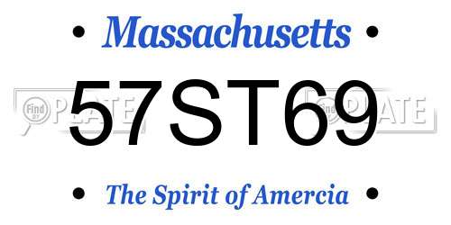 57ST69 Massachusetts License Plate