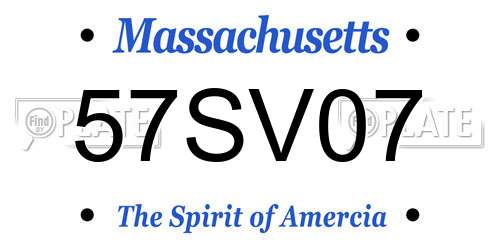 57SV07 Massachusetts License Plate
