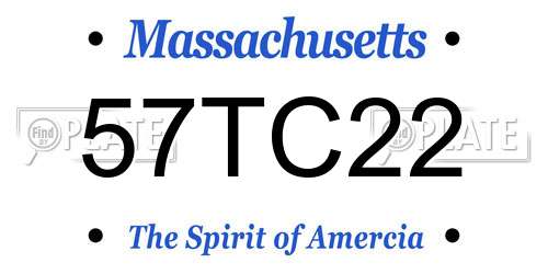 57TC22 Massachusetts License Plate