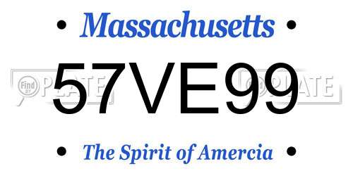 57VE99 Massachusetts License Plate