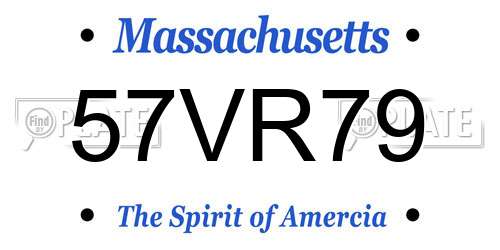 57VR79 Massachusetts License Plate