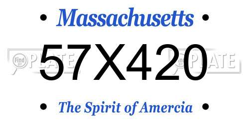 57X420 Massachusetts License Plate