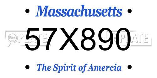 57X890 Massachusetts License Plate
