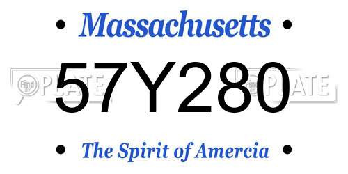 57Y280 Massachusetts License Plate