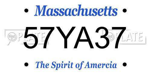 57YA37 Massachusetts License Plate