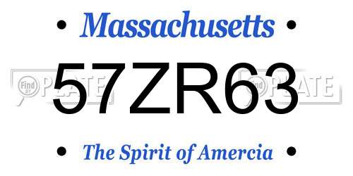 57ZR63 Massachusetts License Plate
