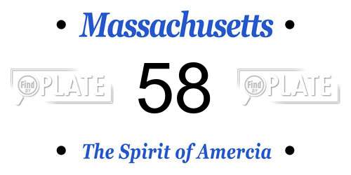 58 Massachusetts License Plate
