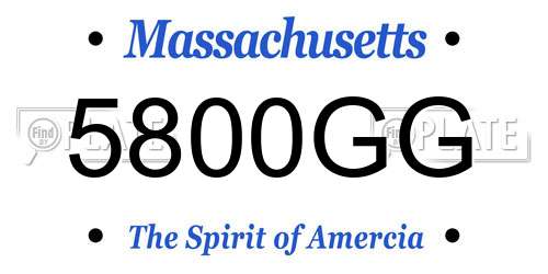 5800GG Massachusetts License Plate