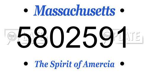 5802591 Massachusetts License Plate