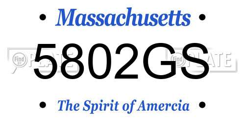 5802GS Massachusetts License Plate