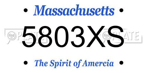 5803XS Massachusetts License Plate