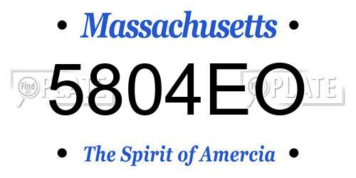 5804EO Massachusetts License Plate