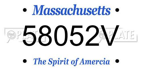 58052V Massachusetts License Plate