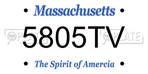 5805TV Massachusetts License Plate