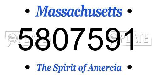 5807591 Massachusetts License Plate