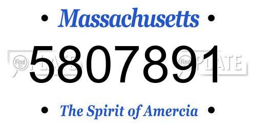 5807891 Massachusetts License Plate