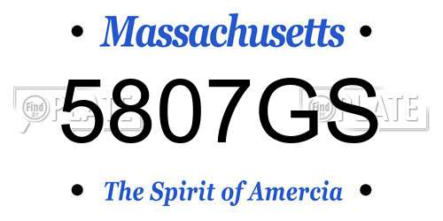 5807GS Massachusetts License Plate