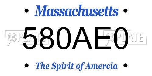 580AE0 Massachusetts License Plate