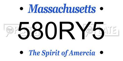 580RY5 Massachusetts License Plate