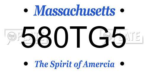 580TG5 Massachusetts License Plate